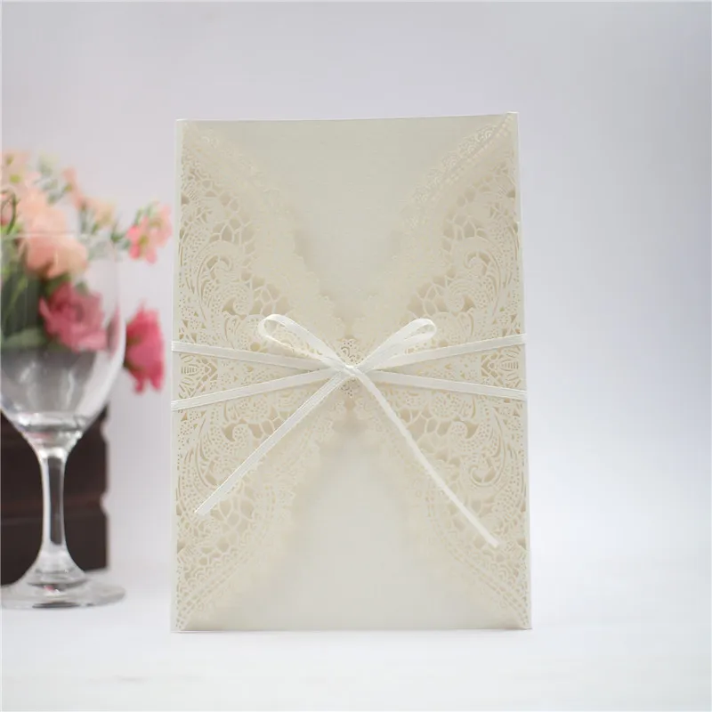 2018 новые приглашения на свадьбу кружевные цветочные Пригласительные открытки