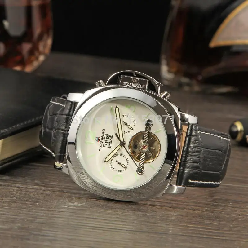 Модные Серебристые автоматические часы с пятью стрелками для мужчин и женщин