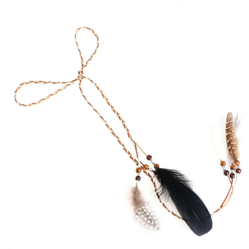 Головная повязка с индийским пером в стиле бохо для волос вечерние украшения