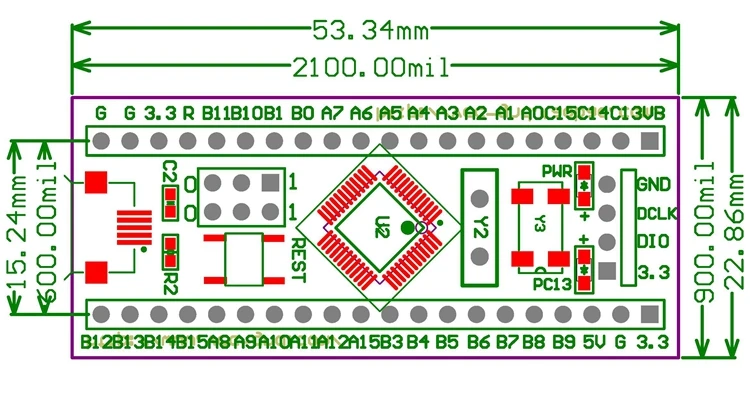 1 шт. STM32F103C8T6 ARM STM32 минимальная система развития модуль для arduino CS32F103C8T6