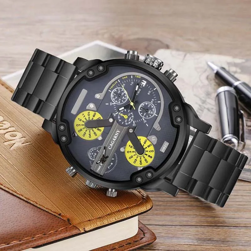 Роскошные брендовые Мужские часы кварцевые спортивные повседневные из