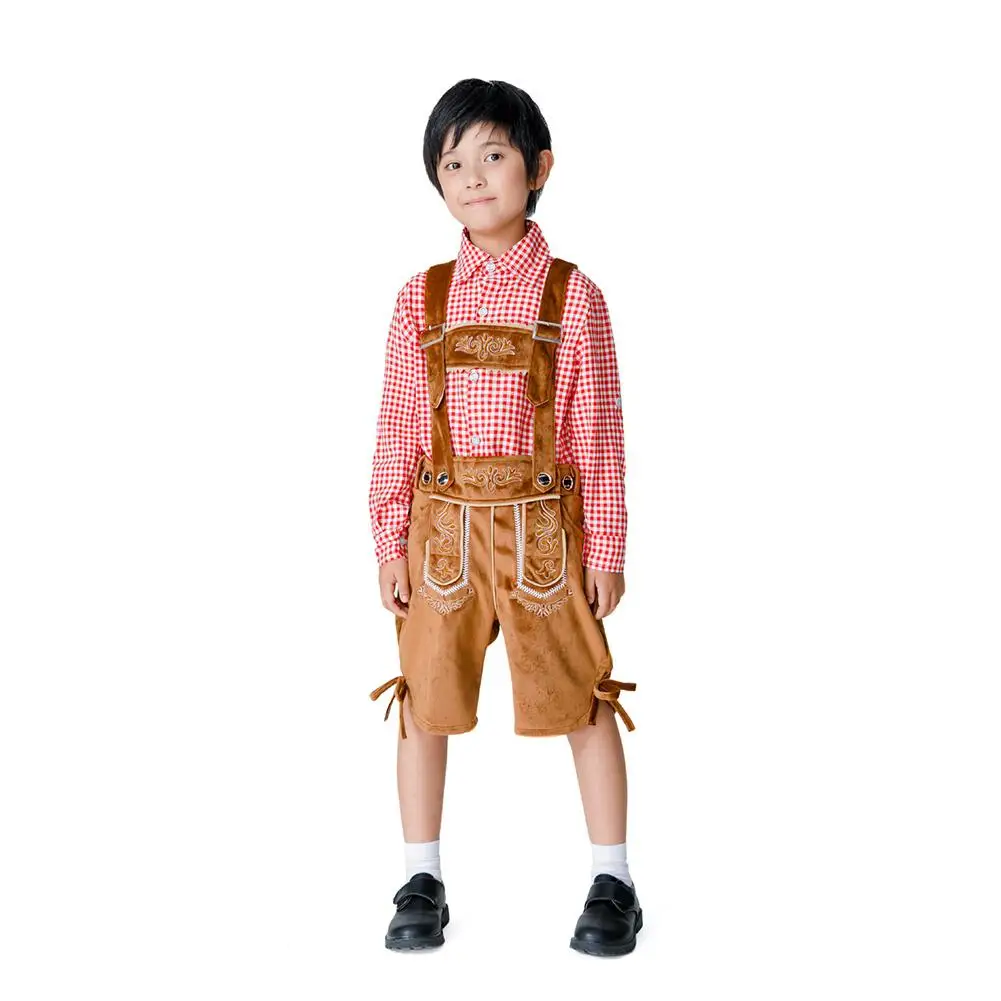 Children Munich Bavarian national costume Oktoberfest Costume Suit Retro Traditional Holiday School Costumes |