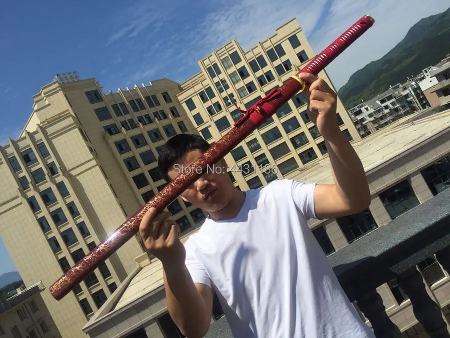 Ручная работа японский самурайский прямой меч катана 1090 лезвие из углеродистой