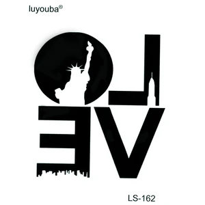 Я люблю Статую Свободы, водонепроницаемая временная татуировка, стикер, черная кошка, имитация татуировки, Империя, штат здание, флэш-тату