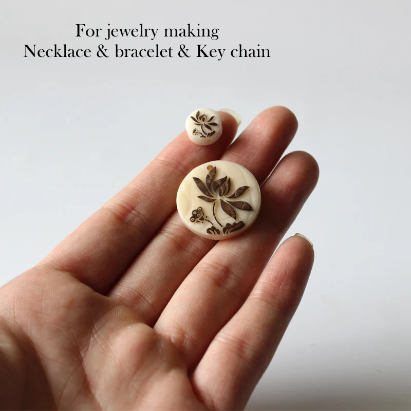 Подвеска ввиде цветка лотоса для ожерелья ручной работы из натурального