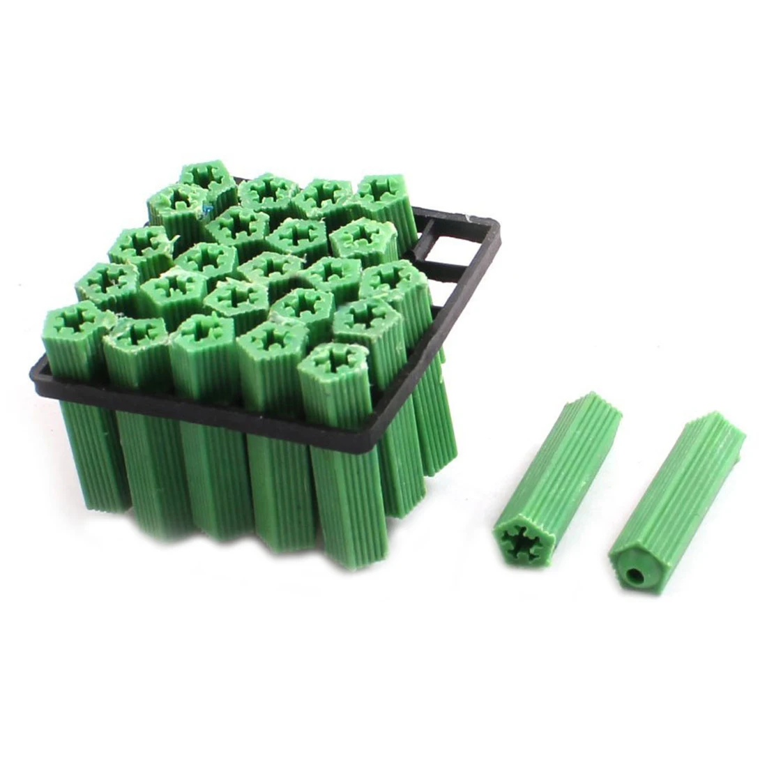 500 Pcs Green Masonry Screw Fixing Wall Anchor Plugs 6mm x 27mm | Обустройство дома