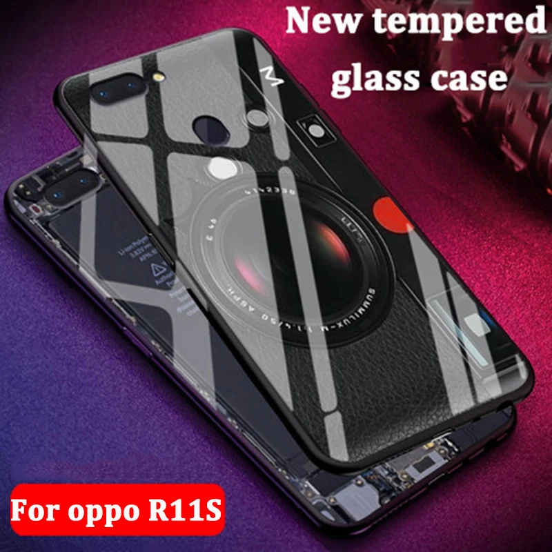 2 шт. Ретро Мультфильм закаленное Стекло чехол для OPPO R 11 s защитные чехлы S Чехол