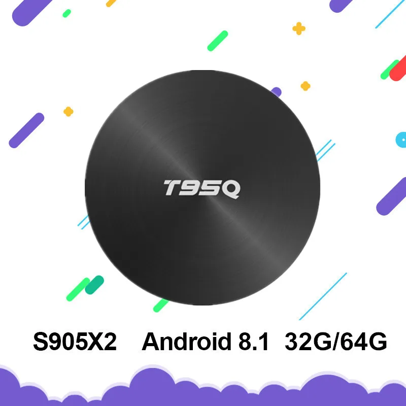 Новый T95Q Android 8 1 Smart TV Box 4 ГБ 32 ГБ/64 Гб Amlogic S905X2 BOX Quad Core 2 4G &amp 5 ГГц Wifi BT4.1 1000 м H.265 4K PK X96MAX