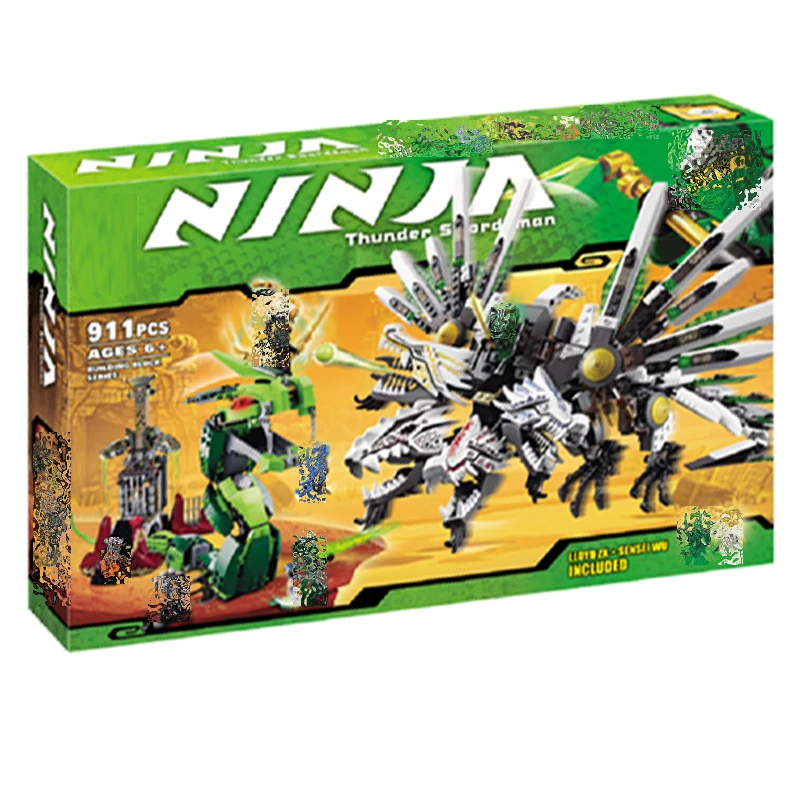Bela 9789 911 шт. Ninja Epic Ultra Dragon batch Great Devourer змея тюрьма DIY строительные блоки игрушки