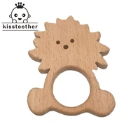 10pcs smooth beech wooden lion baby teether cartoon animal natural wooden teethers wood teething accessories baby chew toys
