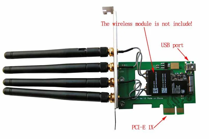 Адаптер BCM94360CD BCM94331CD к PCI e 1X для hackintosh и ПК|pci-e pci-e|pci-e cardbcm94360cd adapter |