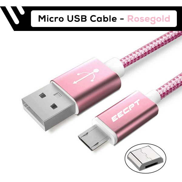 EECPT кабель Micro USB 2.4A кабель для быстрой зарядки и синхронизации данных шнур Microusb кабель для зарядки мобильного телефона для samsung Xiaomi Redmi Note 5 - Цвет: Rose Gold