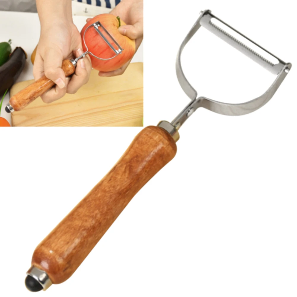 Portable Kitchen Manual Stainless Steel Wooden Handle Home Carrot Fruits Vegetables Quick Multi Use Practical Peeler Potato | Дом и сад