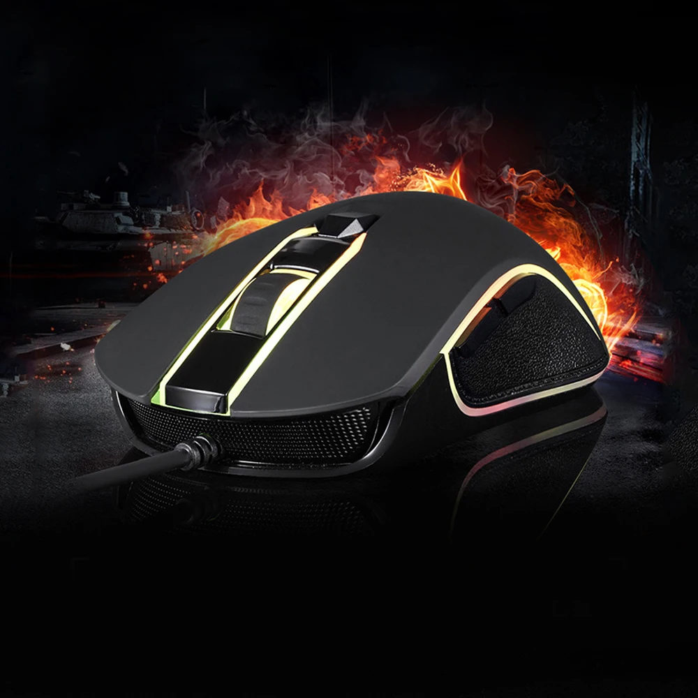 Механическая игровая клавиатура мышь набор с RGB подсветкой Проводная 2400 dpi