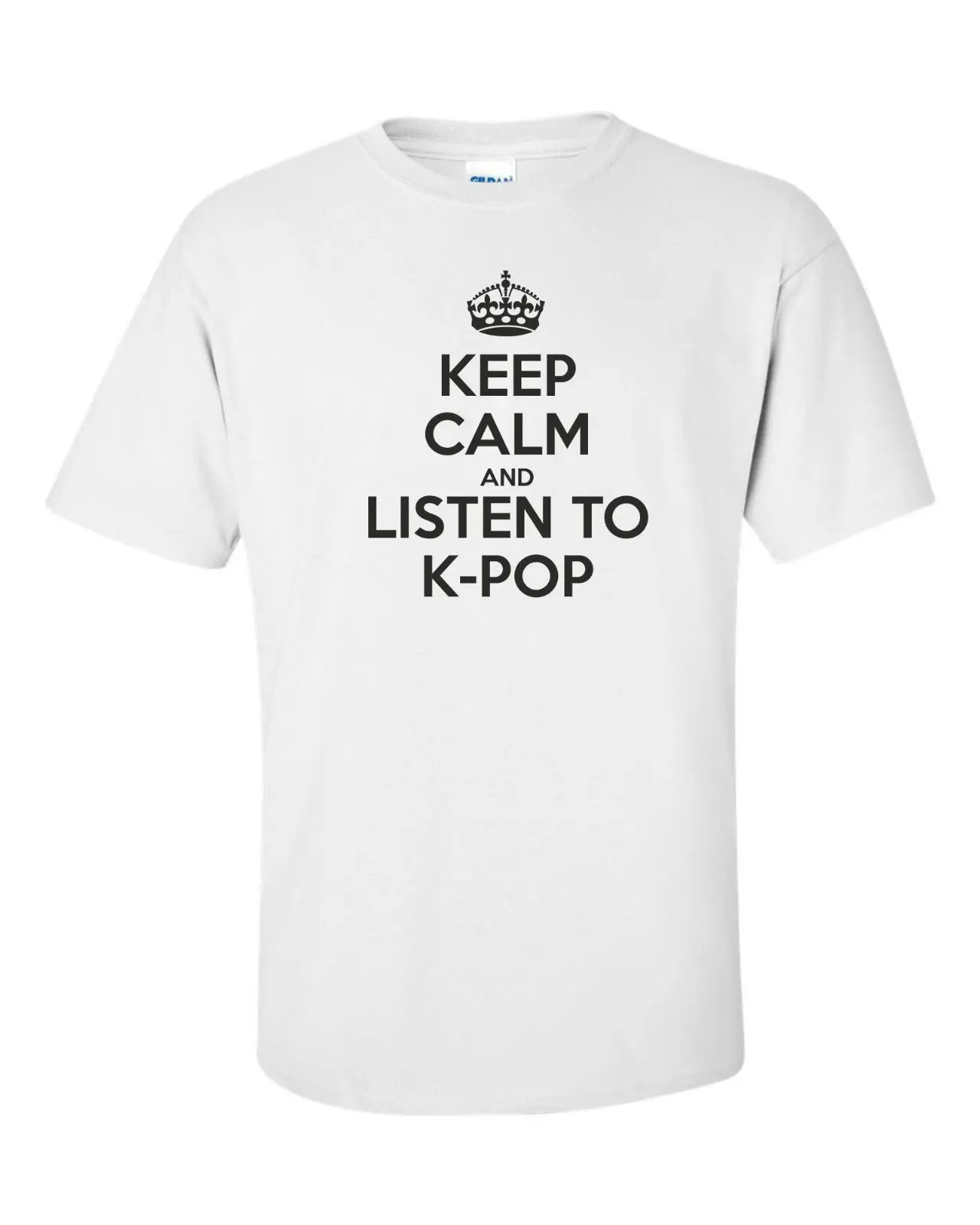 Сохранять спокойствие и слушать K POP забавная Мужская Футболка KPOP корейской поп