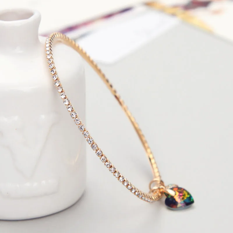 Светильник Neoglory из желтого золота австрийские стразы браслет в виде сердца