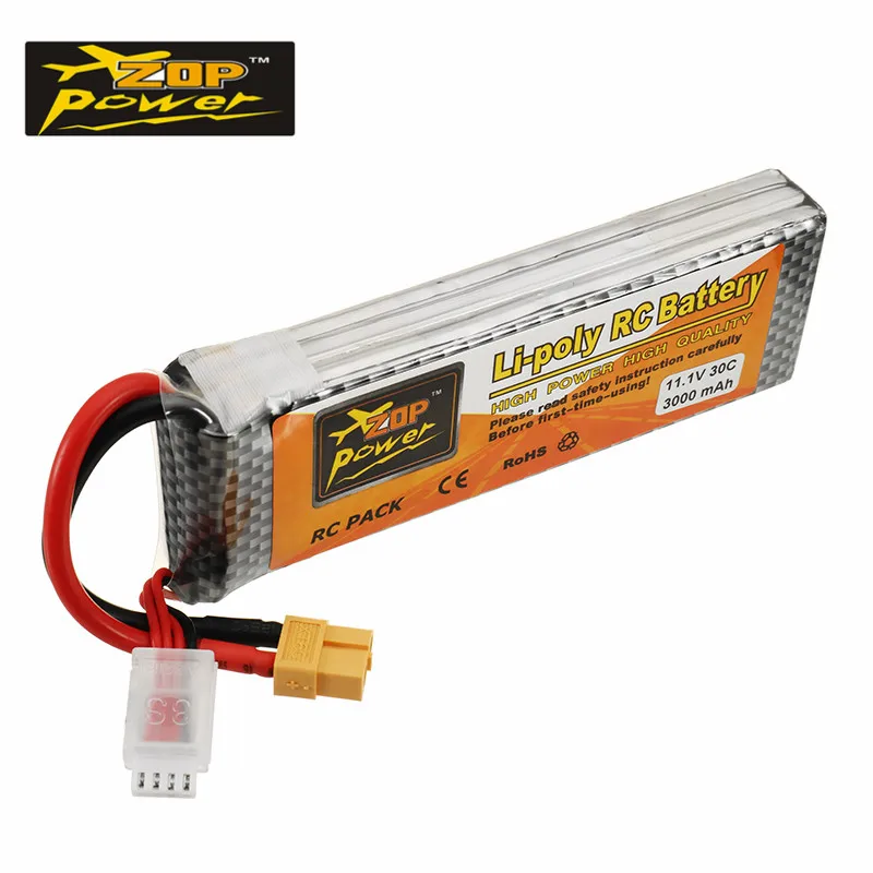 Перезаряжаемые ZOP мощность 11 1 Вт 3000 мАч 30C 3 s аккумулятор lipo XT60 Plug для RC FPV гоночный