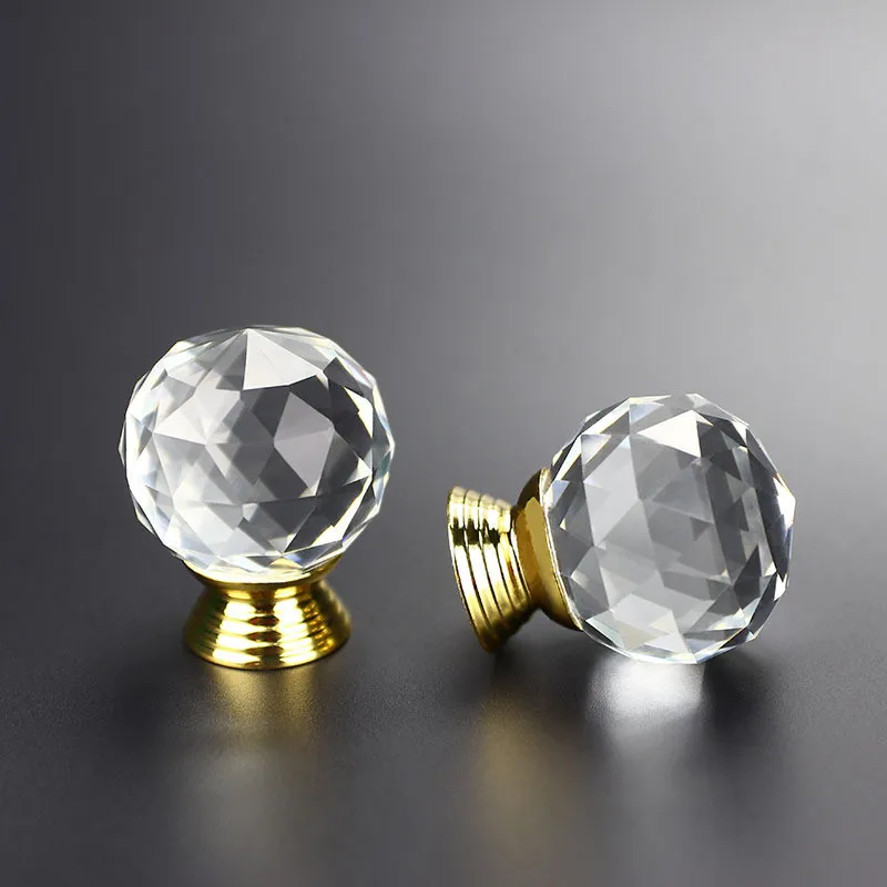 

30mm Diamond Shape Design Crystal Glass Cupboard Pulls Drawer Knobs Kitchen Cabinet Door Wardrobe Handles Hardware Furniture