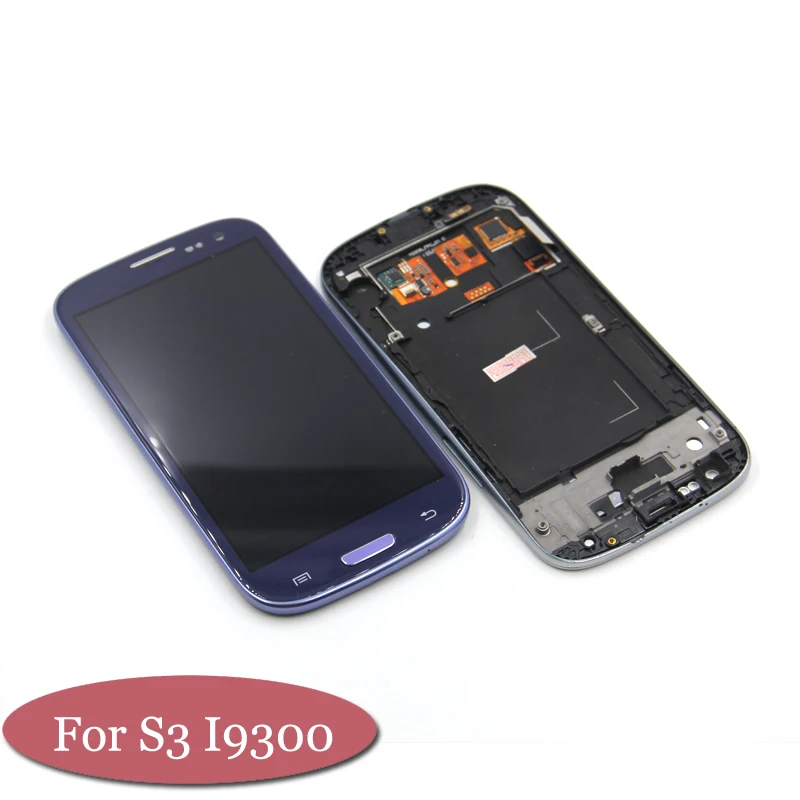 I9300 LCD совместимый для samsung s3 i9300 lcd дисплей рамка 100% Teseted|Экраны мобильных