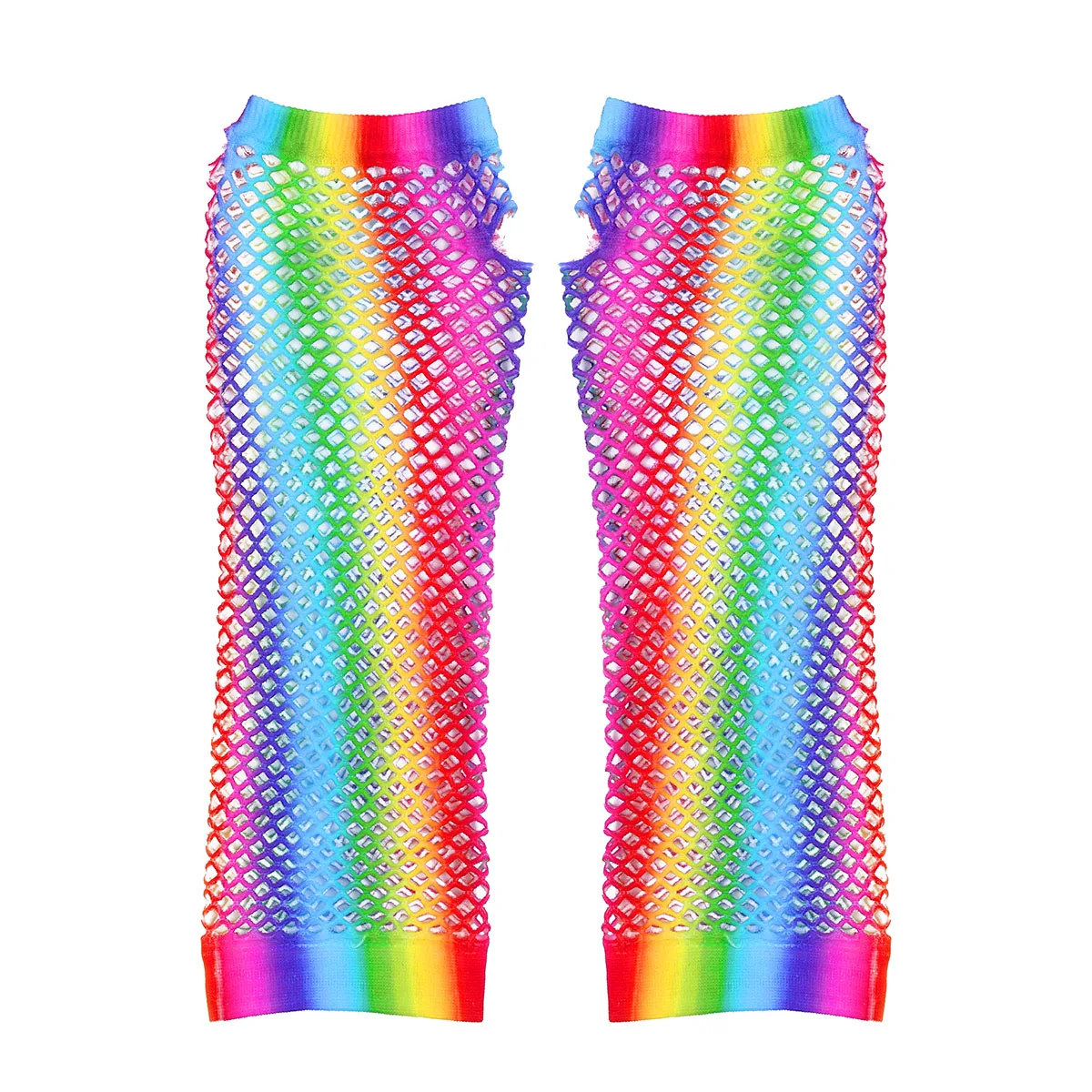 1 пара цветных женских нейлоновых эластичных перчаток в ретро стиле без пальцев