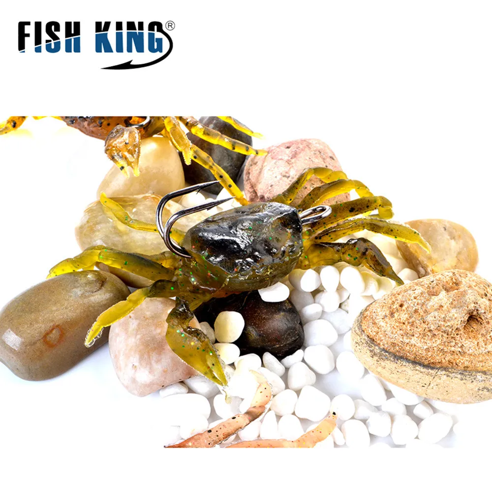FISH KING 33,5 г приманки в виде краба Силиконовые Мягкие рыболовные с двойным крюком 116 мм тонущие приманки из свинца резиновые пластиковые искусственные рыболовные приманки