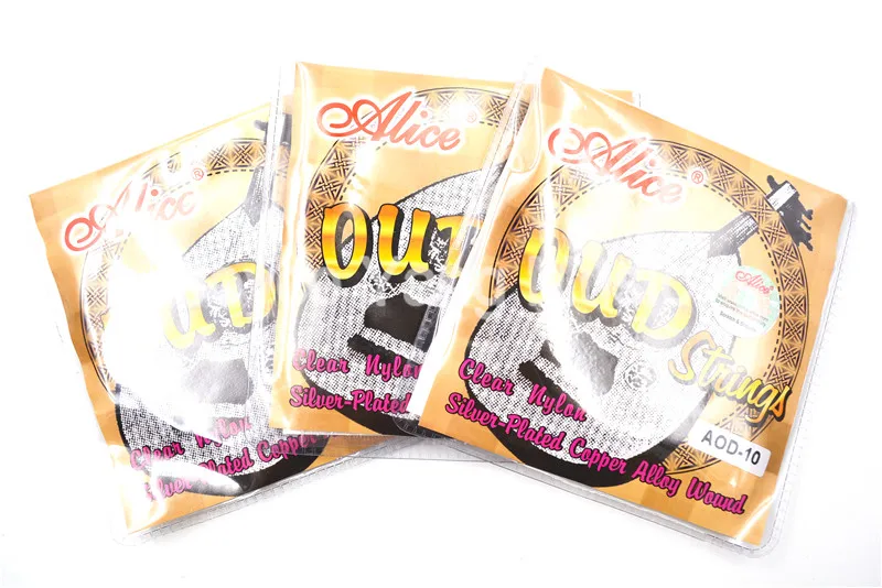 

3 Sets of Alice AOD-10/11/12 OUD Strings Clear Nylon Silver-Plated Copper Alloy Wound 10-11-12 String Free Shipping Wholesales
