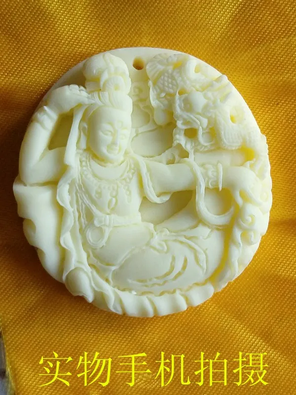 Кулон Будда и фэнхуа кулон из слоновой кости белого яка кость резьба аксессуары