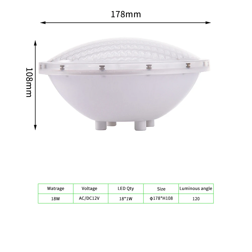 Цветная (RGB) Бильярдный Светильник Par56 Luz Piscina 54 Вт подводная Светодиодная лампа Ip68