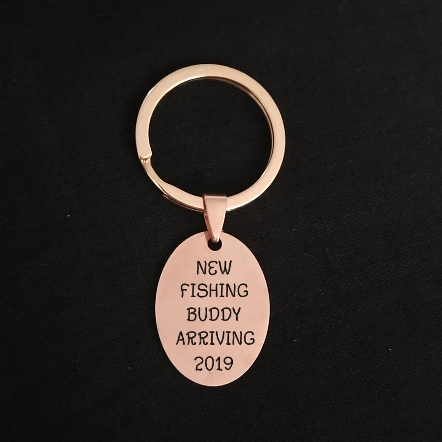 Pregnancy Announcement Key Chain New Fashion Buddy Arriving Hand Engraved Dad Gift First Father's Day Jewelry Women | Украшения и