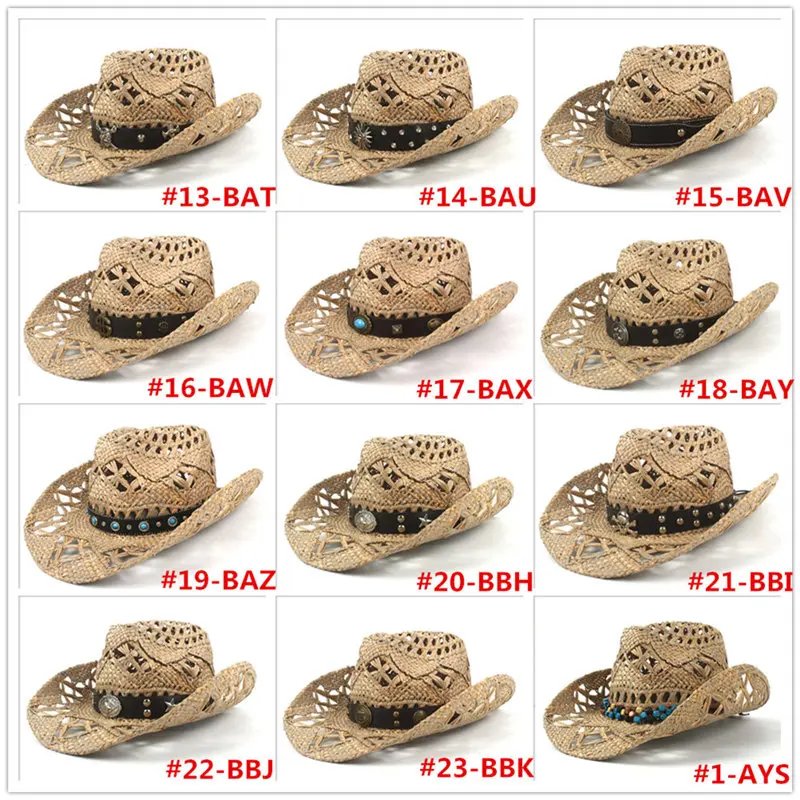 100% натуральная соломенная ковбойская шляпа для женщин и мужчин плетение ручной