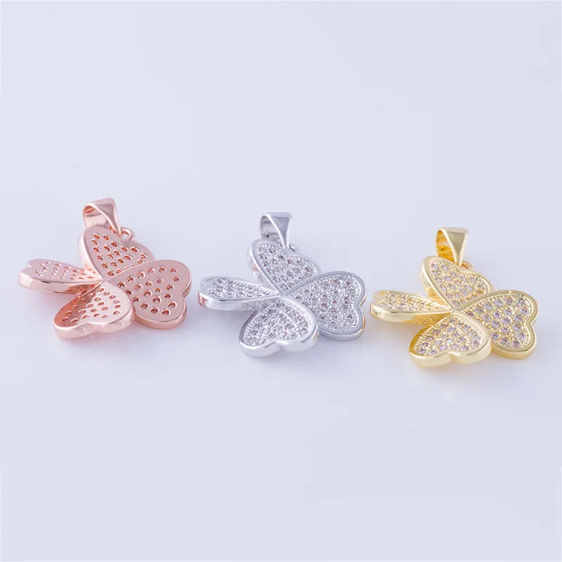 Женские микро проложить трендовые 4 сердца клевер Цветочная подвеска модные