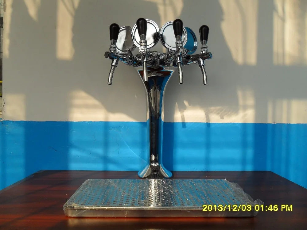 Keg Kegerator пивная модель/4 смесителя для пива/пивная колонна башня серебристого