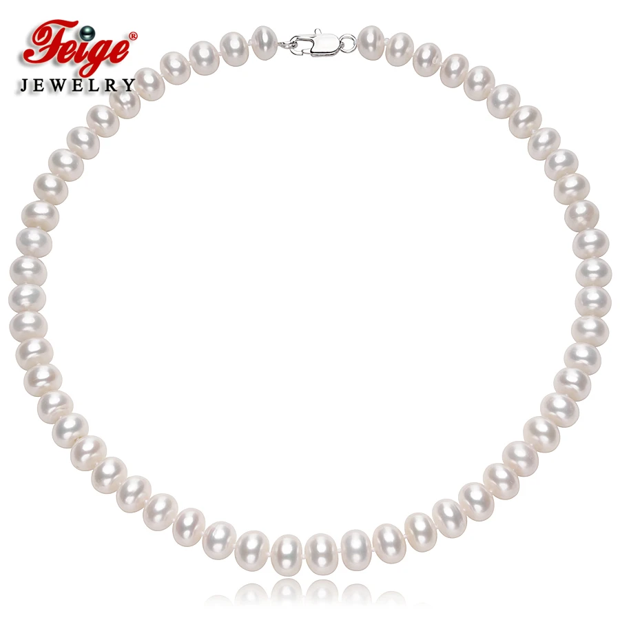 Ожерелье женское с натуральным пресноводным жемчугом 9 10 мм|necklaces for women|necklace