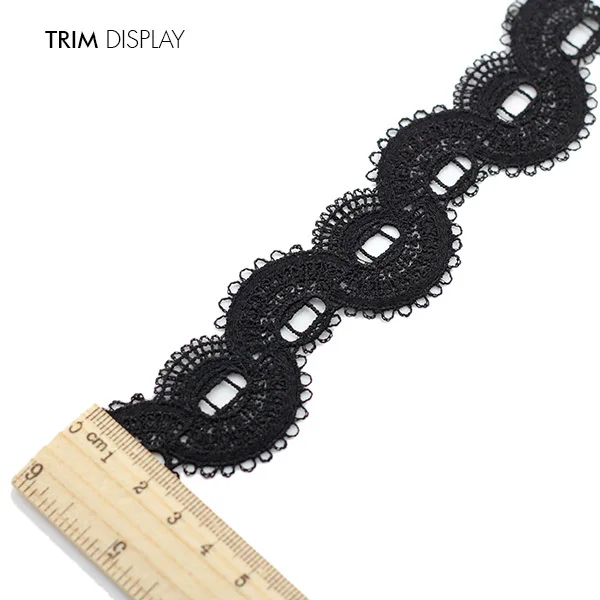 Вышитые S черный Скрапбукинг кружевная Лента ткань полиэстер Мотив отделка