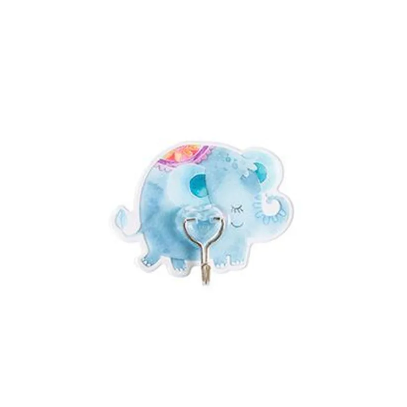 Elephant Мультяшные фрукты/животные милый Фламинго самоклеющиеся настенные крючки для кухни и ванной комнаты разное организовать мультяшное украшение для дома стойка для ключей - Цвет: Elephant