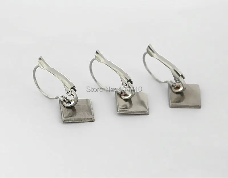 Пустые клипсы для ушей из нержавеющей стали 316L основа сережек с квадратной