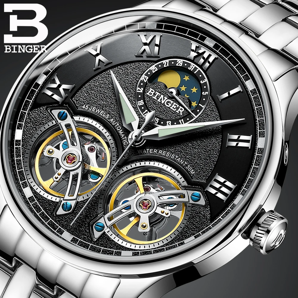 

Tourbillon Business Men Watches Top Brand Luxury Waterproof Belt Watch Men Mechanical Automatic Wristwatch Skeleton Casual Clock