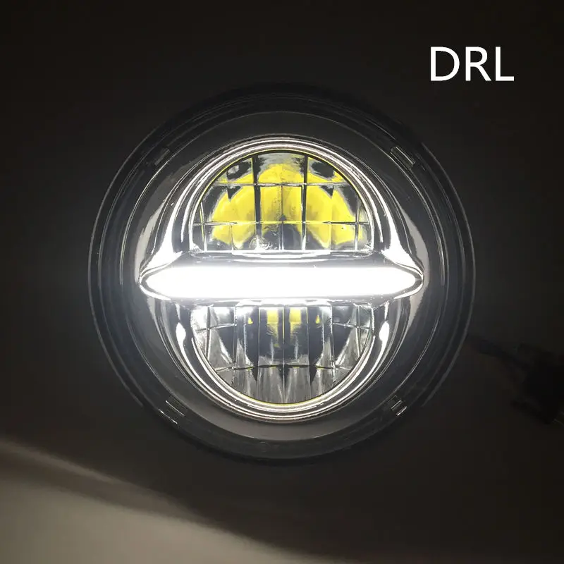 Chrome 5 75 дюймов светодиодный проецирования фар DRL для Harley Davidsion Softail Sportster 883 1200 XL883 Dyna