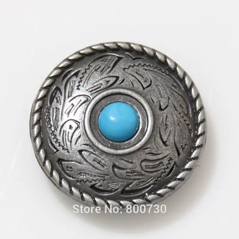 (KB301) оптовая продажа 50 шт. 1 ''(2 5 см) прерий пыль круглый Conchos бирюзовый камень