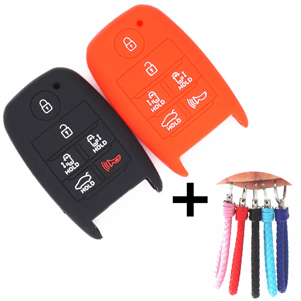

WFMJ Silicone 6 Buttons Smart Remote Key Chain Cover Case for 2015 2016 2017 2018 Kia Sedona SY5YPFGE06 95440-C6000 95440-A9300