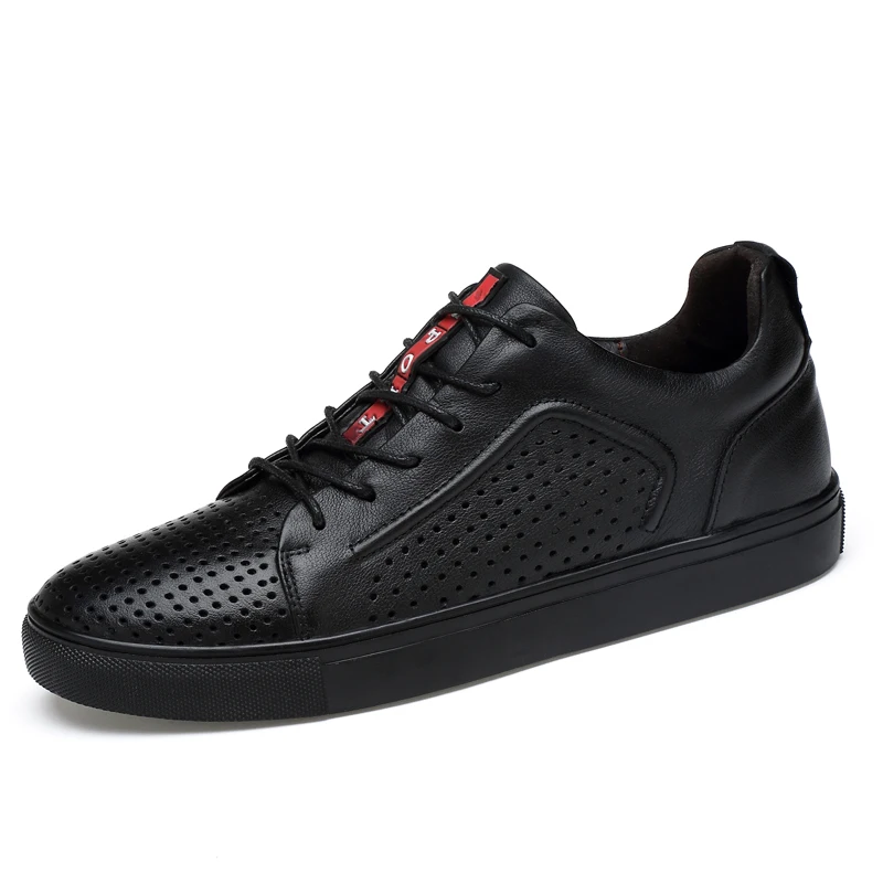 SocNoDn Men's Leather Shoe Fashion 2018 Spring Genuine Casual Footwear Male Leisure Summer Breathable Soft | Обувь