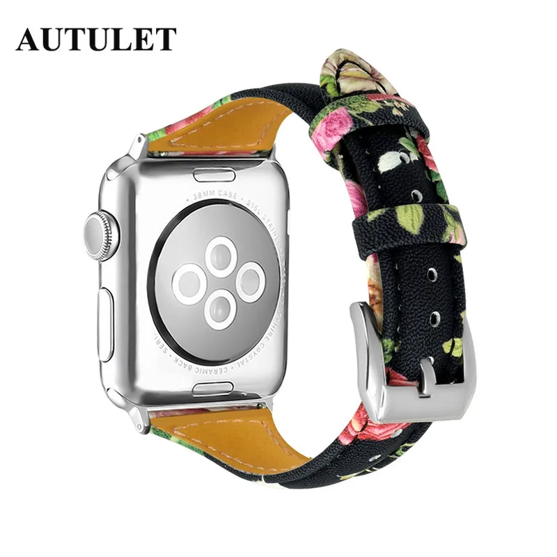 Ремешок для Apple watch печати кожаный ремешок Замена быстрой установке часы я серии 1