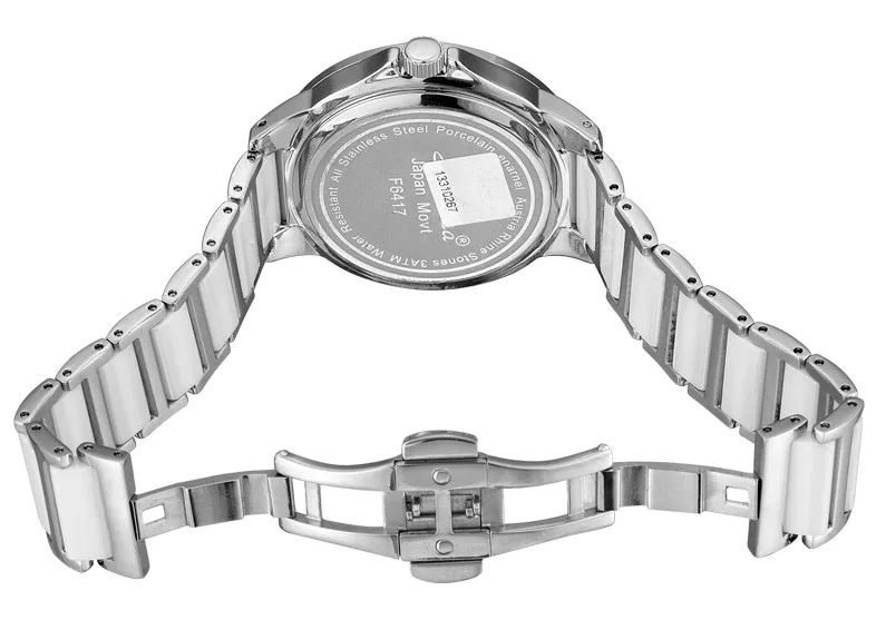 

Simple Neutral Designer Women Ceramic Watches Original MELISSA Crystals Wrist watch Calendar Quartz Relogios Montre Femme F6417