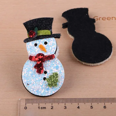 Наклейки на пуговицы из шерсти и фетра ручной работы блестящие рождественские