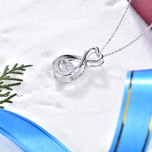 Сердце ожерелье для женщин fine топаз изделия твердых стерлингового серебра 925