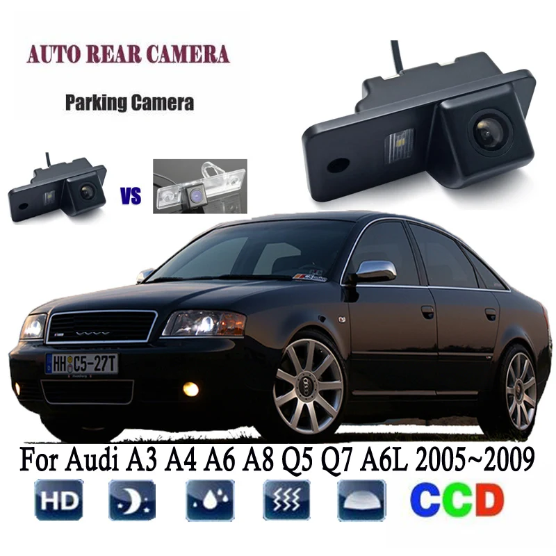 Камера заднего вида для Audi A3 A4 A6 A8 Q5 Q7 A6L 2005 ~ 2009 CCD камера ночного видения/резервная