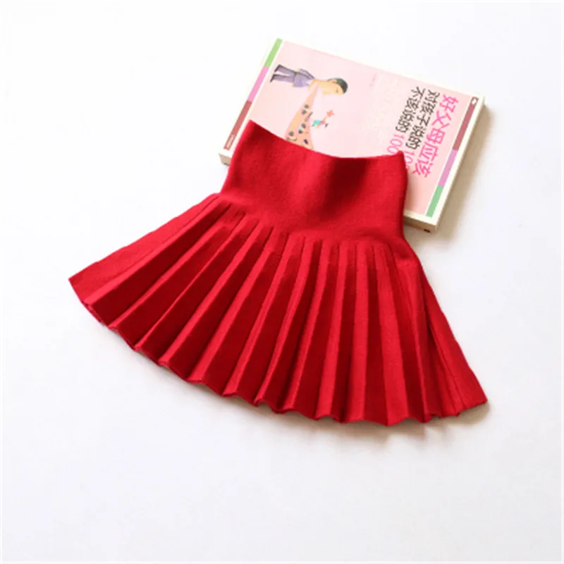 Новое поступление 2018 юбка для девочек однотонная детская вязаная одежда верхняя