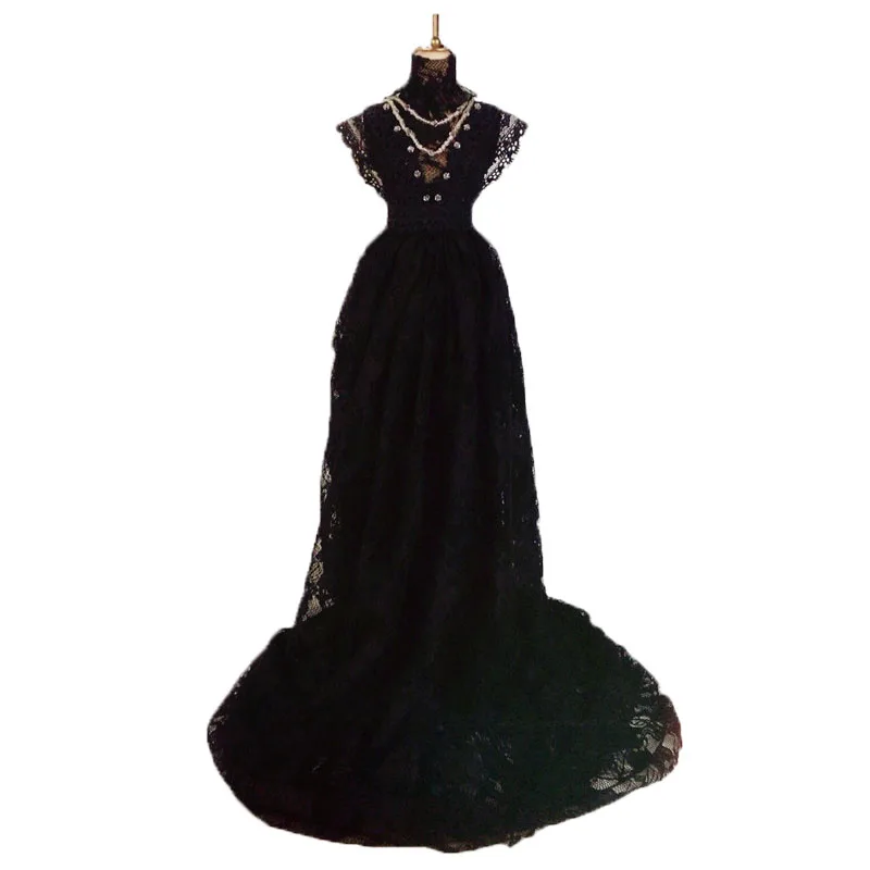 Женская Одежда для куклы st 1/3 1/4 bjd 1/6 аксессуары кукол черное винтажное кружевное
