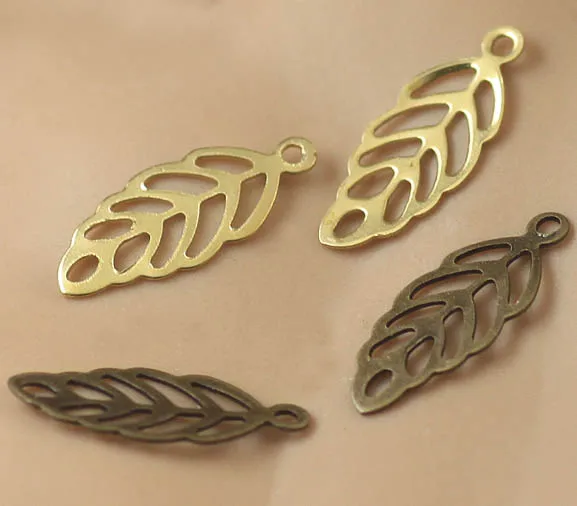 6*12mm Vintage Filigree Leaf Tiny Charms Blanks Bu Yao Hair Clasps Hairpins DIY Jewelry Accessories Findings Multi-color | Украшения и