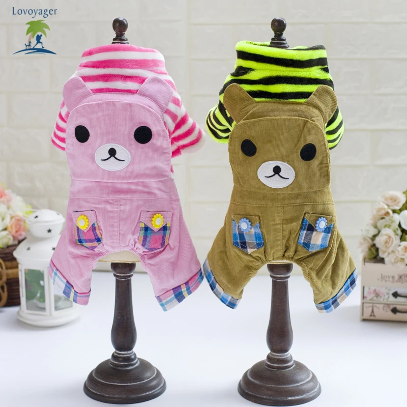 

2016 Lovoyager Hot Sale Cute Bear Pet Dog Jumpsuits Newest Dog Coat Dog Cat Clothing In Autumn Free Shipping